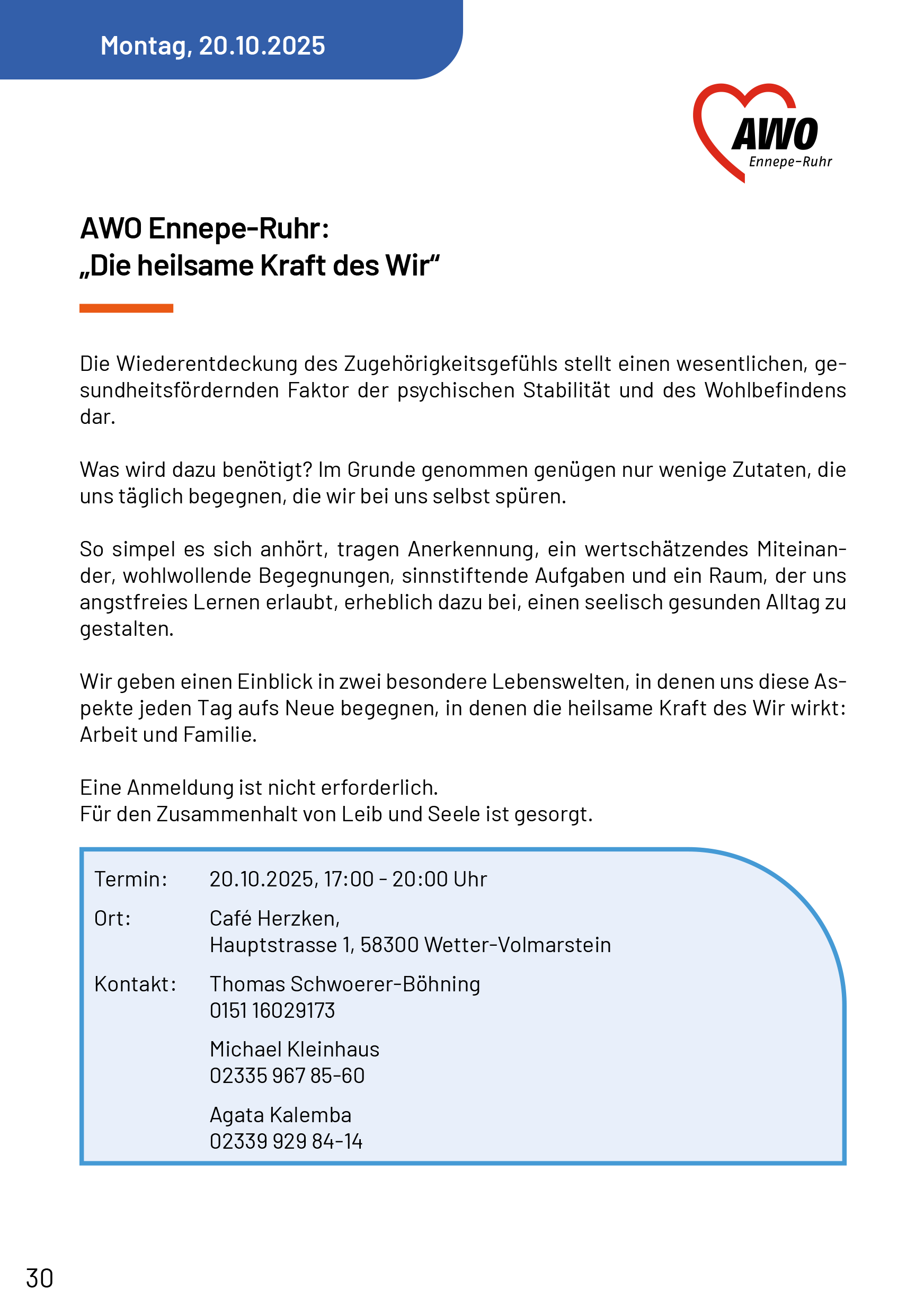 Der vorlesbare Text kommt nach dieser Veranstaltungsankündigung in Plakatform